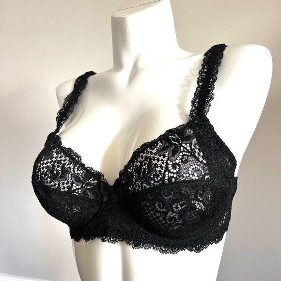 NWT Ritratti Milano Black Lace Underwire Bra / Bralette 36B - Picture 1 of 13